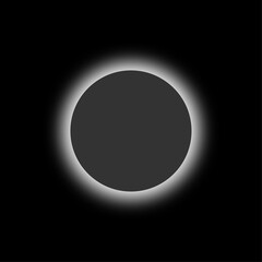 Enigmatic Dark Circle with Bright White Aura on Black Background - Abstract Minimalism
