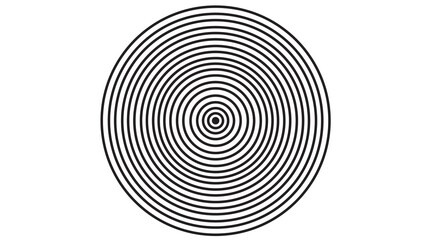 Fototapeta premium Hypnotic black and white concentric circles pattern, creating a strong optical illusion and a sense of depth for abstract backgrounds.