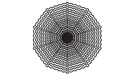 Complex radial pattern with wavy lines creating a mesmerizing, almost floral or cosmic effect on a...