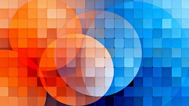 Abstract pattern of overlapping circles and squares
