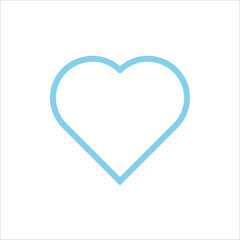 sky blue color heart and love icon