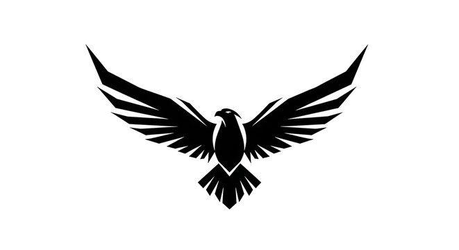 Sharp Wings Ascending Power Bird Silhouette Logo Vector