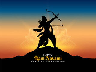 Happy Ram navami Indian religious festival decorative background