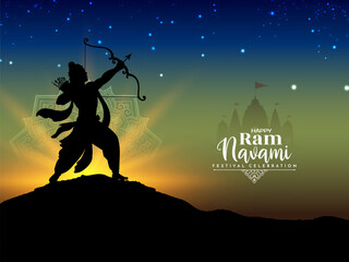 Happy Ram navami traditional Indian festival celebration card