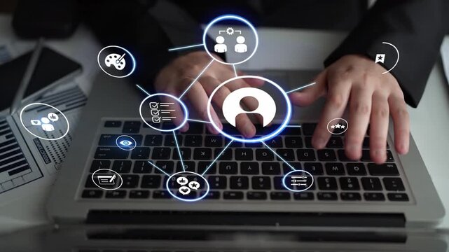 Personalization icons showing customization, user profile and experience design for personal service, customer journey and adaptive digital interaction. Funnel