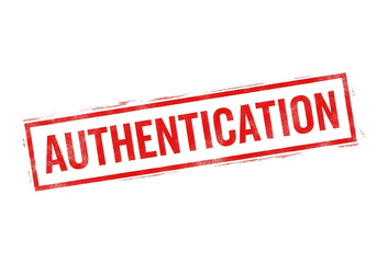 Authentication stamp isolated on transparent background