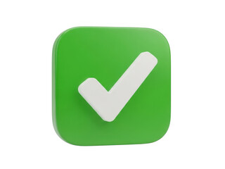 A green checkmark icon isolated on transparent background