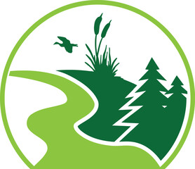 Vector River pine tree logo