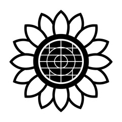 Fototapeta premium Sunflower Solar Panel Logo Icon.