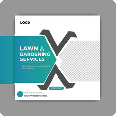 Digital business marketing banner for social media post template