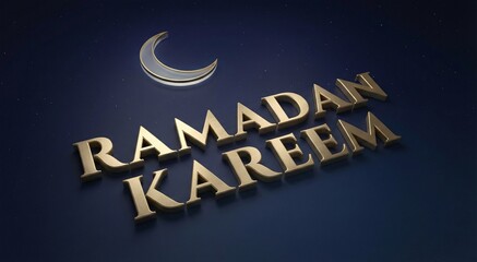 Elegant Modern Ramadan Kareem 3D Typography Design With Soft Glow and Minimal Luxury Aesthetic
