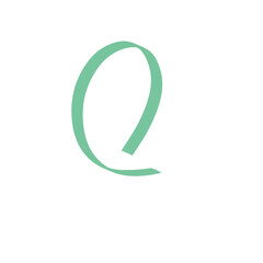 Green Swirl ribbon cutting illustration hand-drawn art