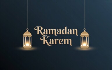 Elegant Ramadan Night Scene With Crescent Moon, Lantern Light, and Peaceful Spiritual Atmosphere