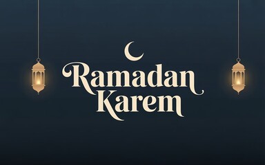 Elegant Ramadan Night Scene With Crescent Moon, Lantern Light, and Peaceful Spiritual Atmosphere