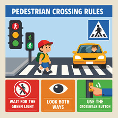 Pedestrian Crossing Rules Graphic Design
