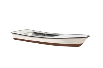wooden fishing boat isolated on white background