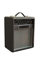 black guitar amplifier isolated on a white background