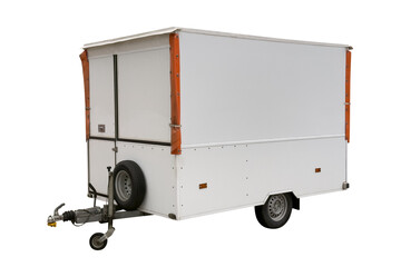 white car trailer isolated on a white background