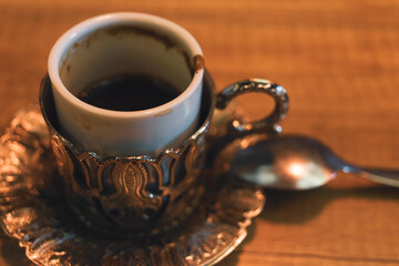 Turkish coffee served in the restaurant
