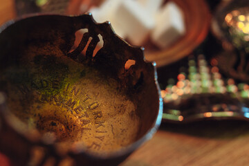 Turkish coffee served in the restaurant