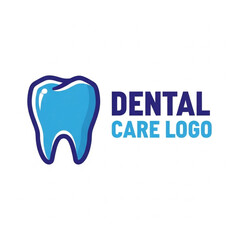Clean, modern dental care logo design featuring a stylized blue molar tooth graphic next to text.