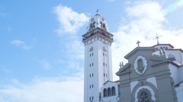 Bell tower of candelaria basilica in tenerife