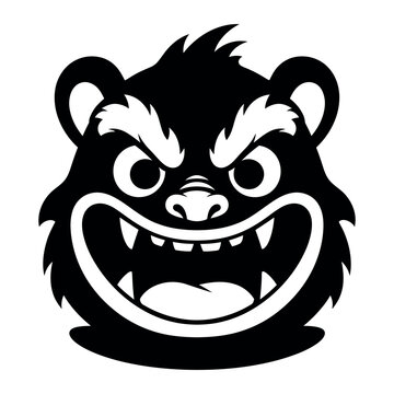 Baka Baka angry bear mascot logo design with fierce expression