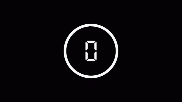 3 Second countdiwn timer animation video. Three  to One countdown video with transparent background. 3, 2, 1 animation video. countdown animation vedio with alpha channel in 4k.