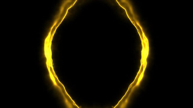 Yellow Neon Plasma Eye, Circle Shape Geometry Loop Alpha Background Animation