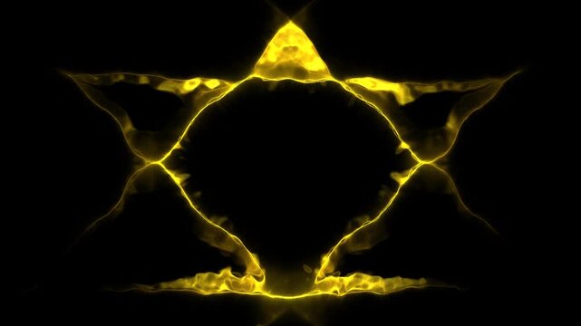 Yellow Neon Plasma Abstract Inferno Shape Geometry Loop Alpha Background Animation