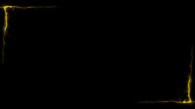 Yellow Neon Plasma Corners Rectangle Lines, Lines Shape Geometry Loop Alpha Background Animation