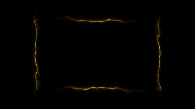 Yellow Neon Plasma Center Rectangle Lines, Lines Shape Geometry Loop Alpha Background Animation