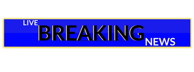 Live Breaking News Banner Title Bar for TV Broadcast, Urggent Breaking News Alert Lower Third Title Bar, Live News Update Headline Banner Overlay Design