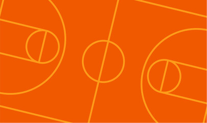 Plakat Basketball Court line basket texture vector background. Sport basketball arena stadium field game.