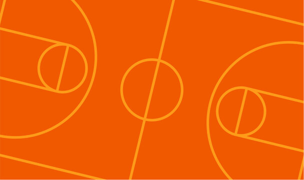 Basketball Court line basket texture vector background. Sport basketball arena stadium field game.