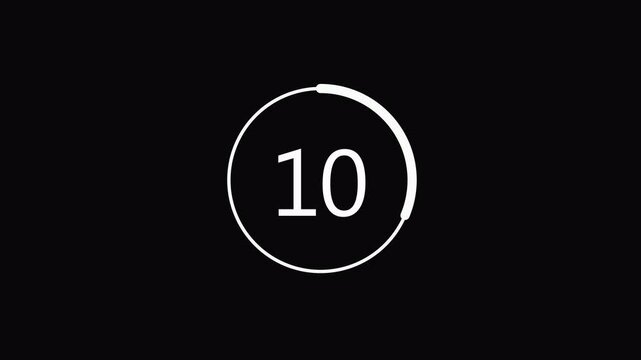 15 Second countdown timer animation video. 15  to 1 countdown video with transparent background. fifteen to one  animation video. countdown animation vedio with alpha channel in 4k.