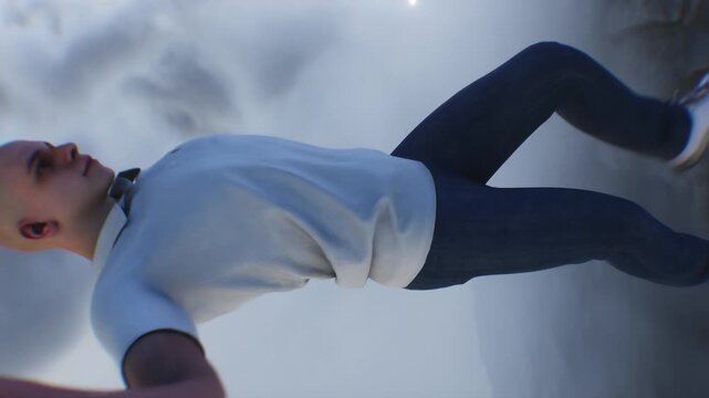 a sinner man fall from heaven to hell. Religious. concept. 4k animation.