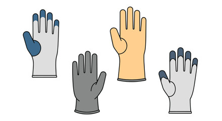 Fototapeta premium Safety Gloves Line art vibrant color