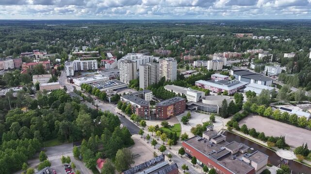 Kerava Finland city center aerial at summer