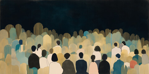 観劇、映画を見る人たち。映画館。劇場。コンサートホール。