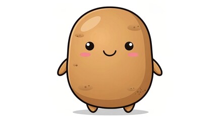 Obraz premium Charming and Playful Vector Potato Mascot Character with a Cheerful Smile and Cute Expressions