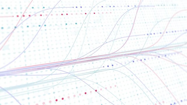 Abstract Neural Network Graph Visualization, AI Machine Learning Data Classification. Connected Nodes and Flow Lines, Big Data Technology Abstract Background for Artificial Intelligence Communication