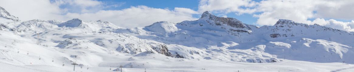 panorama Cervinia station in Italy