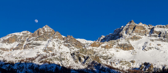 panorama Cervinia station in Italy