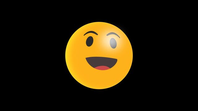 3D animated emoticons. Winking emoji (with alpha channel)