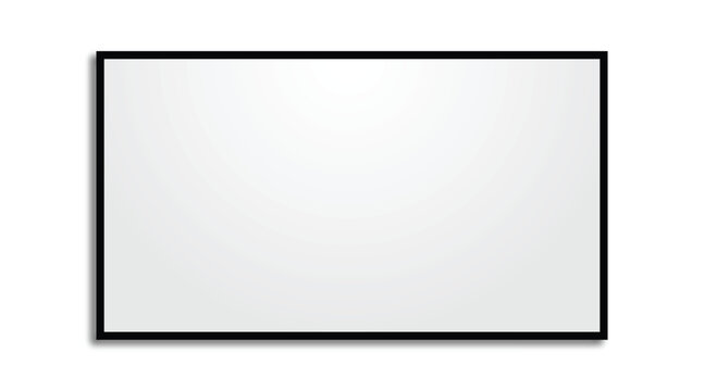 Realistic TV screen PNG. Modern stylish LED LCD panel. Large computer monitor display mockup. Blank TV template. Vector illustration of a plasma TV monitor on a transparent background.