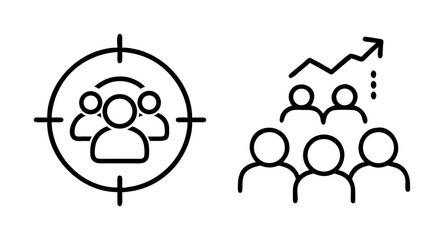 Obraz premium Target audience growth strategy for business success and marketing optimization icon vector