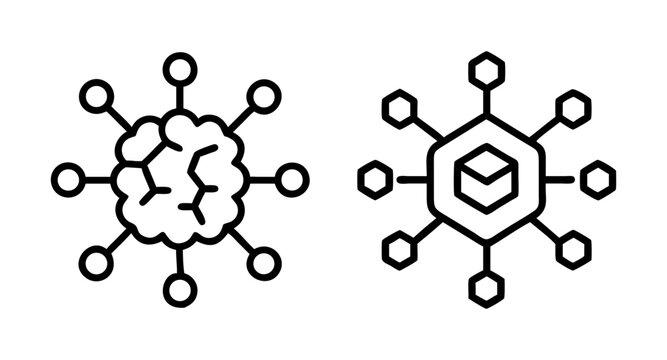 Brain and cube network connection concept for artificial intelligence and data science