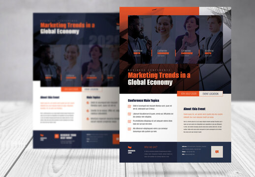 Business Conference Agenda and Program Flyer