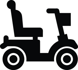 Obraz premium mobility scooter — silhouette line art vector illustration on transparent background